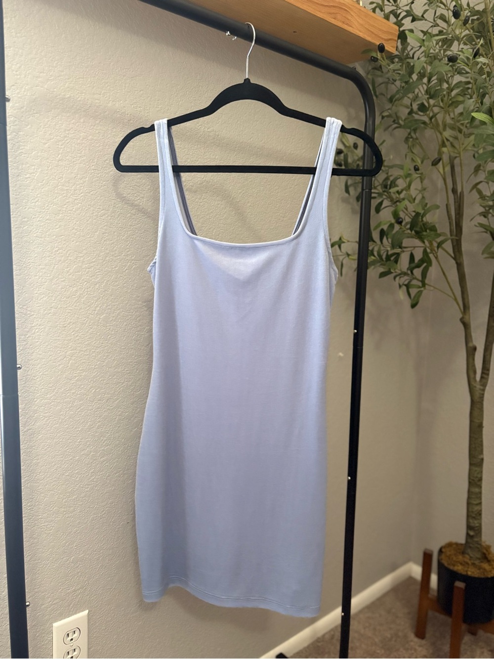 Urban Outfitters Pastel Blue Scoop Neck Y2K Velour Dress